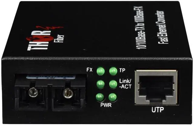 Alt view image 2 of 3 - 10/100 Mbps Single-Mode Multimode Fiber Ethernet Media Converter SC