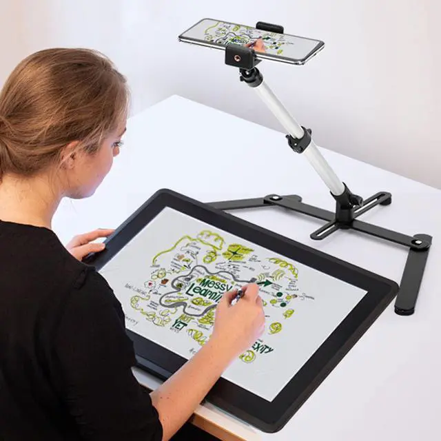 Alt view image 5 of 5 - YIFMEIG Overhead Tripod for Mini Projector - Phone Holder,Camera Stand,Webcam,Stronger Support with Clip for Cookie Decorating,eaching Online Live Streaming and Showing 360 Rotation