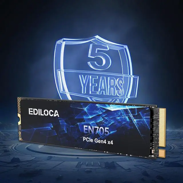 Alt view image 3 of 5 - Ediloca 500GB SSD NVMe M.2 2280 PCIe Gen4 x4 Internal Solid State Drive - Up to 4300MB/s, 500GB SSD PS5 Dynamic SLC Cache, PS5 Compatible for Gaming PC Laptop(EN705)