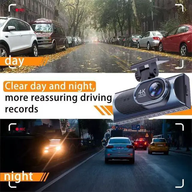 Alt view image 4 of 5 - 4K Dash Cam Front, WiFi Dash Camera for Cars, Mini Dashcam with Super Night Vision,1.97 Inch Screen, Loop Recording, G-Sensor, WDR, Parking Monitor, 64GB Card Included (4K Mini Dash Cam)