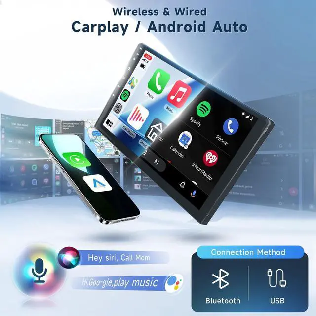 Alt view image 4 of 5 - 4 Core+64G Car Stereo for Chevrolet Malibu 2009-2014 with Wireless Carplay Android Auto, 9 Inch Android 13 Touch Screen Radio WiFi/GPS, Bluetooth, FM/RDS, SWC+Backup Camera