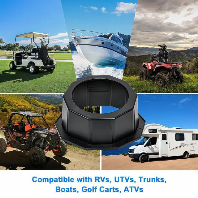 Alt view image 2 of 5 - West-xingzhe 2PCS 6.5 Inch Angled Speaker Pods, Universal Surface Mount Enclosure Box with Gaskets, Waterproof & Dustproof Design for UTV, Polaris RZR, Can Am X3, RV, Boat, Car, Trailer (Black)