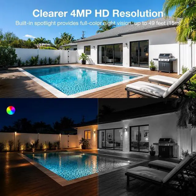 Alt view image 3 of 5 - Tical Solar Security Cameras Wireless Outdoor, 4MP Outdoor Camera Wireless, Solar Powered, 24/7 Continuous Recording, 360 Color Night Vision, AI Human Detection, 2-Way Audio, 2.4GHz, Whi
