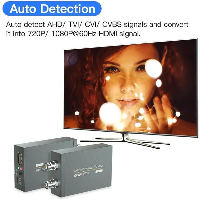 Alt view image 3 of 5 - SEMZHENG CVI/TVI/AHD to HDMI Converter, Full HD 4K 720P/1080P/3MP/4MP/5MP/8MP AHD/TVI/CVI to HDMI Adapter, BNC(TVI/CVI/AHD/CVBS) Video Signal to Display on Monitor/HDTV with HDMI Input