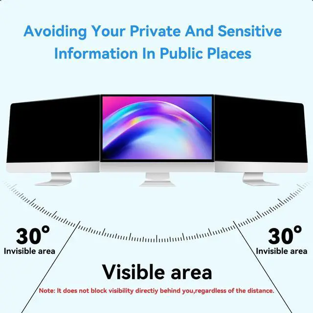 Alt view image 4 of 5 - MOSISO 2 Pack 24 inch Computer Privacy Screen for 16:9 Aspect Ratio Monitor, Double Sided Anti-Glare Eye Protection Blue Light Blocking Screen Protector, Removable Anti-Scratch Privacy Filter