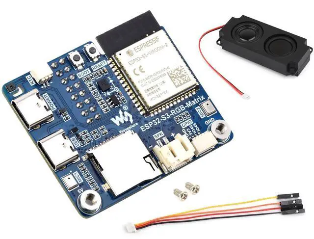 Main image of ESP32-S3 RGB Matrix Driver Board,Onboard Dual Microphones Array, Support 2.4 GHz Wi-Fi and Bluetooth 5 (BLE), AI Voice Interaction, Support Driving Multiple LED Matrix Panels