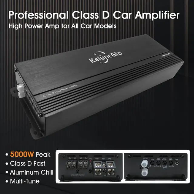 Alt view image 3 of 5 - KG AMPX1100D Class D Car Amplifier, 4 Ohm,MAX 3000W,1 Channel,Powerful Bass, Specifically Built for Car Audio System Upgrade