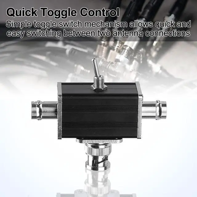 Alt view image 4 of 5 - 2 Way CB/HAM Antenna Coax Switch - 1 Input & 2 Outputs, 100W 0-30MHz Aluminum Alloy BNC Coaxial Antenna Switches for Ham Radio