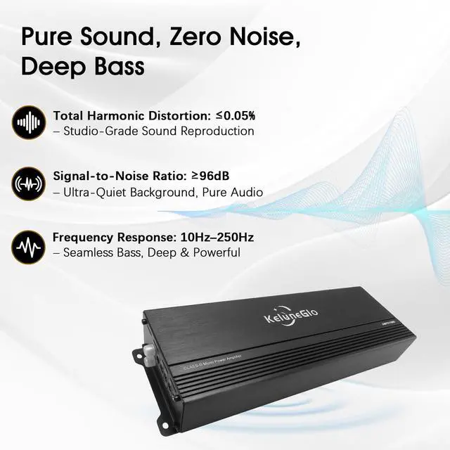 Alt view image 5 of 5 - KG AMPX1100D Class D Car Amplifier, 4 Ohm,MAX 3000W,1 Channel,Powerful Bass, Specifically Built for Car Audio System Upgrade