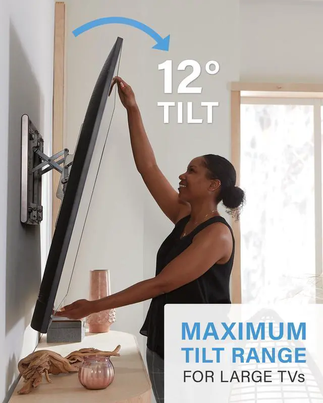 Alt view image 3 of 5 - SANUS Tilting TV Wall Mount for 42" to 90" TVs - Universal Wall Mount TV Bracket w/ Low Profile & 12 degree Tilt - DIY Install w/ Included Hardware