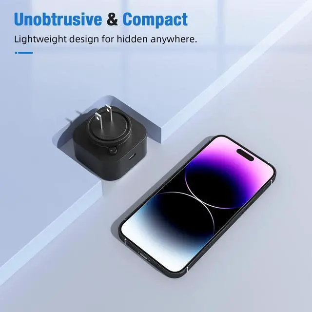 Alt view image 5 of 5 - LIZVIE Hidden Camera Charger, 170 Wide Angle 1080p Night Vision/Motion Detection/Free App Remote Control/SD Storage/2.4G WiFi/Nanny Cam Hidden Camera for Home Security Indoor.