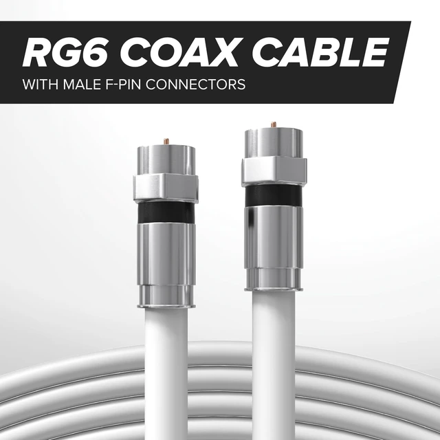 Alt view image 2 of 5 - THE CIMPLE CO - RG6 Coaxial Cable 150 FT - RG6 Coax Cable for TVs, Antennas, Internet, CATV, Audio/Video - Dual Shielded Indoor/Outdoor Coax Wire 150 Feet (45 Meters), White