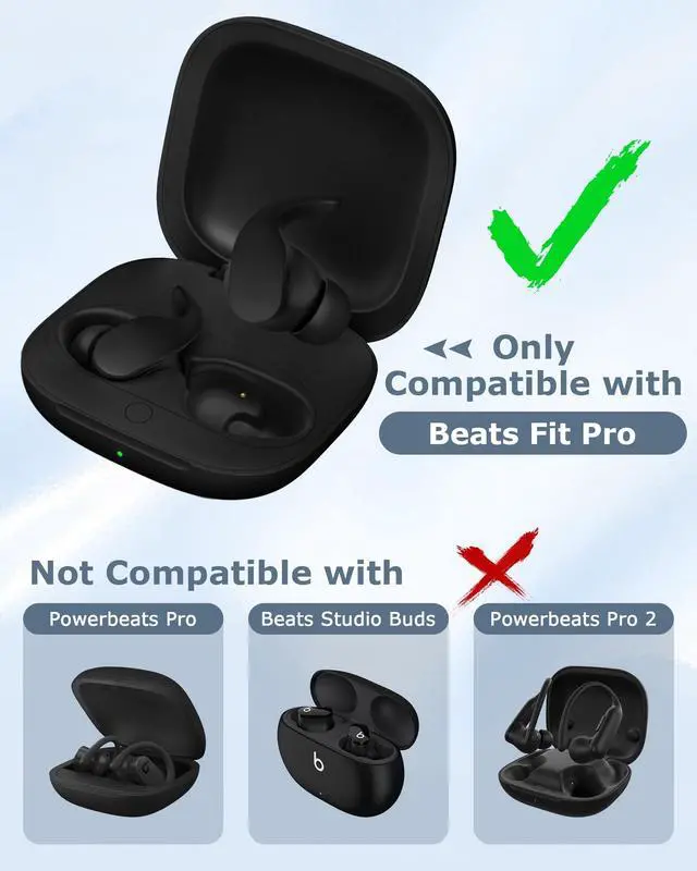 Alt view image 2 of 5 - XCZNAGS Charging Case Replacement for Beats Fit Pro: 700mAh Wireless Charging Case with Bluetooth Pairing & USB-C Cable