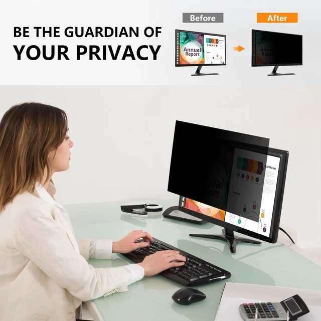 Alt view image 4 of 5 - 2-Pack 21.5-Inch Computer Privacy Screen for 16:9 Monitor