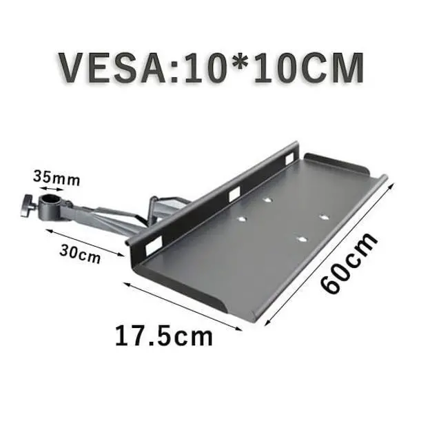 Alt view image 3 of 3 - Vesa Keyboard Tray, Steel Tube Mount Keyboard Tray, 35mm Cylindrical Mount, Cold Rolled Steel Quality Keyboard and Mouse Tray, Monitor Stand Arm Accessories Fencing Design Program VESA 100x100MM (C)