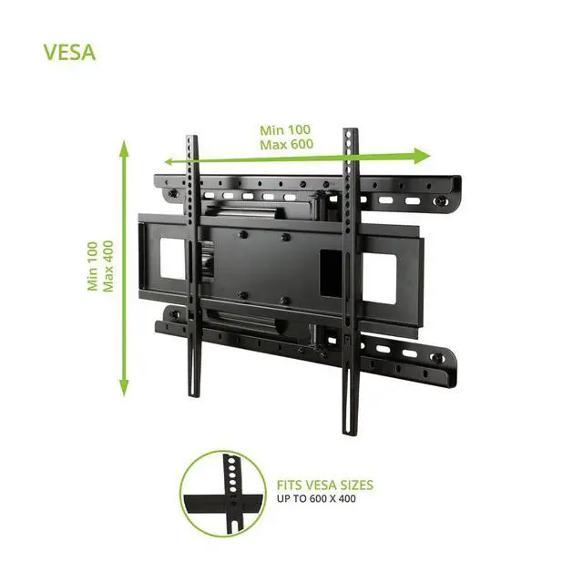 Alt view image 3 of 5 - Kanto FMC4 Full Motion TV Wall Mount with Adjustable Pivot Point for Most 30" - 60" TVs - Supports TVs up to 100lbs - Extends up to 26 from the wall - Sits 3.1 from the wall - Max VESA 600x400