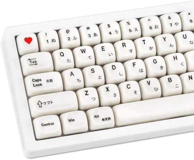 Main image of COOMICKEY White Keycaps - MOA Profile Japanese Custom Keycap Set, Minimalist White Mac Style 134 Keys, Cute Ceramic Textured Keycaps for MX Switches Mechanical Keyboard