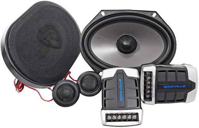 Main image of Rockville RV68.2C 6x8" Component Car Speakers, 900W, 4 Ohm, CEA Rated, Polypropylene Woofer, Butyl Surround, 1.2" PEI Tweeter, Perfect for Car Audio
