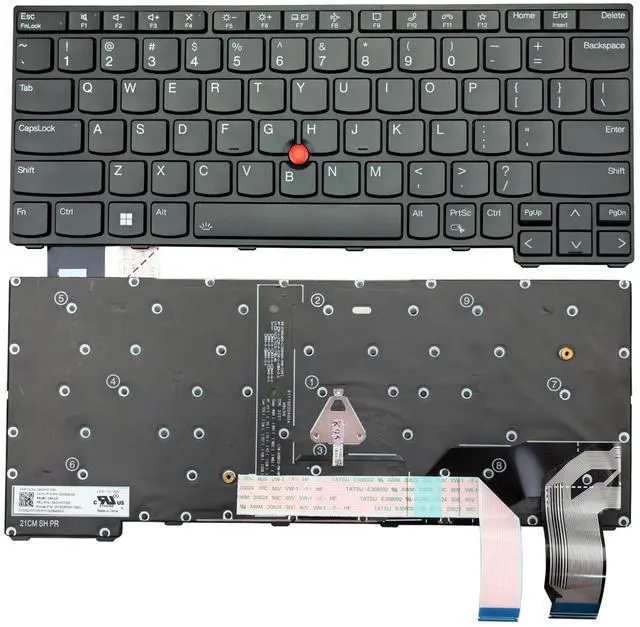 Main image of BestParts Backlit Laptop Keyboard Replacement for Lenovo Thinkpad X13 Gen 3, L13 Gen 3 Gen 4 Gen 5, L13 Yoga Gen 3 Gen 4 US Layout Black Frame with TrackPoint 5N21H76804 5N21H77022 5N21H77171