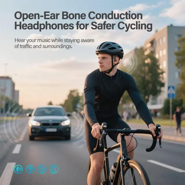 Alt view image 4 of 5 - New Bone Conduction Headphones, IPX8 Waterproof Swimming Headphones with 32GB MP3 Player, Open Ear Bluetooth 6.0 Headphones for Clear Calls, Music & Game Modes for Sports, Running, Cycling & Workout