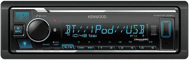Main image of KENWOOD KMM-BT332U Bluetooth Single DIN Car Stereo with USB Port, AM/FM Radio, MP3 Player, Multi Color LCD, Detachable Face, Built in Alexa, Compatible with SiriusXM Tuner