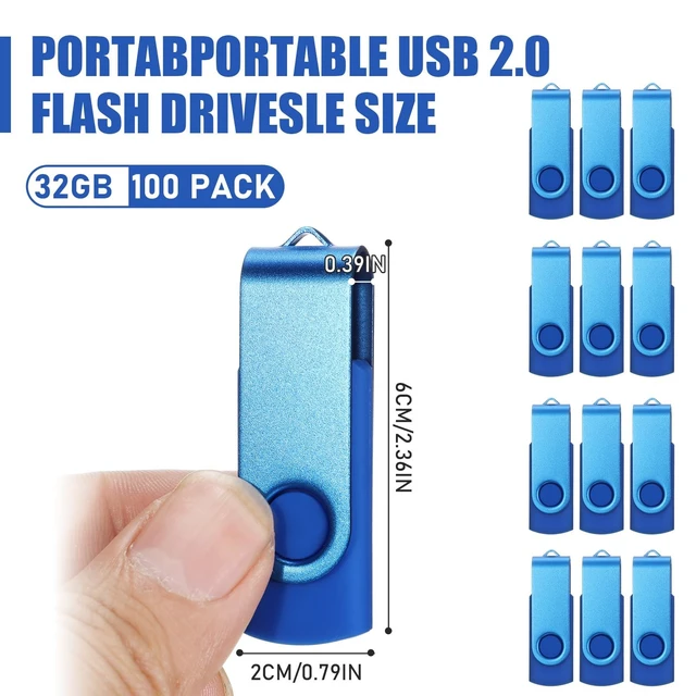 Alt view image 2 of 5 - Kanayu 4GB 100 Pack USB Flash Drives Bulk 2.0 USB Thumb Drives Memory Drive with LED Light Portable Keychain Flash Drive for Data Storage Pc Computer Laptop Office School (Blue)