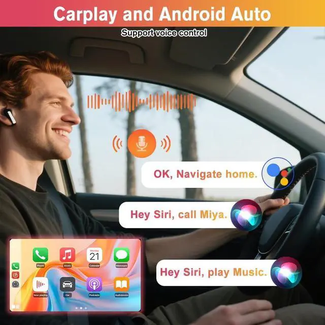 Alt view image 5 of 5 - Votheon Android Car Radio for Toyota Tacoma 2005-2015 8 Core 4GB+64GB with 9 inch Touchscreen Carplay, Android Auto, Online Navigation, SWC, WiFi, Bluetooth, FM/AM/RDS Radio, Rear Camera,Silver