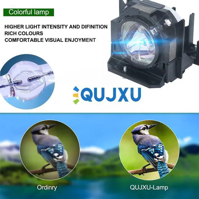 Alt view image 2 of 5 - QUJXU ET-LAD60 ET-LAD60AW ET-LAD60A ET-LAD60W Quality Projector Lamp for Panasonic PT-D5000 PT-D6000 PT-D6710 PT-DW6300 PT-DZ6700 PT-D6000ES PT-D6000LS PT-D6000ELS with Housing