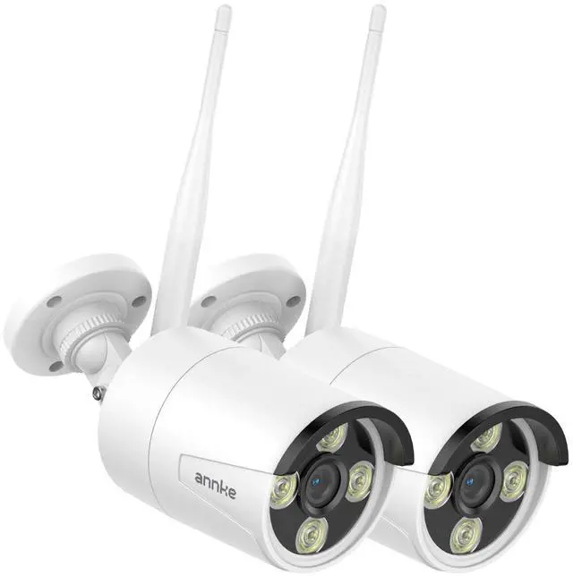 Main image of ANNKE 2 Pack 2K Add-On Wi-Fi Outdoor Security Cameras, 3MP Wireless Surveillance IP Cameras with Human Detection, Two-Way Audio, 24/7 All-Day Monitoring, IP66 Waterproof