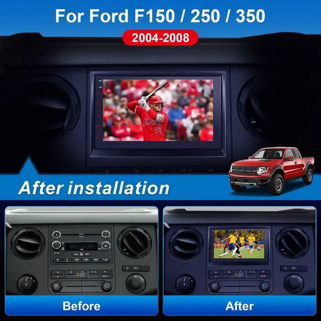 Alt view image 3 of 5 - 7 Inch F150 Car Stereo Touchscreen Radio Upgrade Wireless Apple CarPlay Android Auto for Ford F150 2004-2008, Android 8Core 4+64GB F150 Car Play with Bluetooth, GPS Navigation, Netflix, YouTube