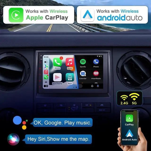 Alt view image 2 of 5 - 7 Inch F150 Car Stereo Touchscreen Radio Upgrade Wireless Apple CarPlay Android Auto for Ford F150 2004-2008, Android 8Core 4+64GB F150 Car Play with Bluetooth, GPS Navigation, Netflix, YouTube