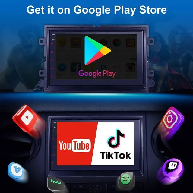Alt view image 4 of 5 - 7 Inch F150 Car Stereo Touchscreen Radio Upgrade Wireless Apple CarPlay Android Auto for Ford F150 2004-2008, Android 8Core 4+64GB F150 Car Play with Bluetooth, GPS Navigation, Netflix, YouTube