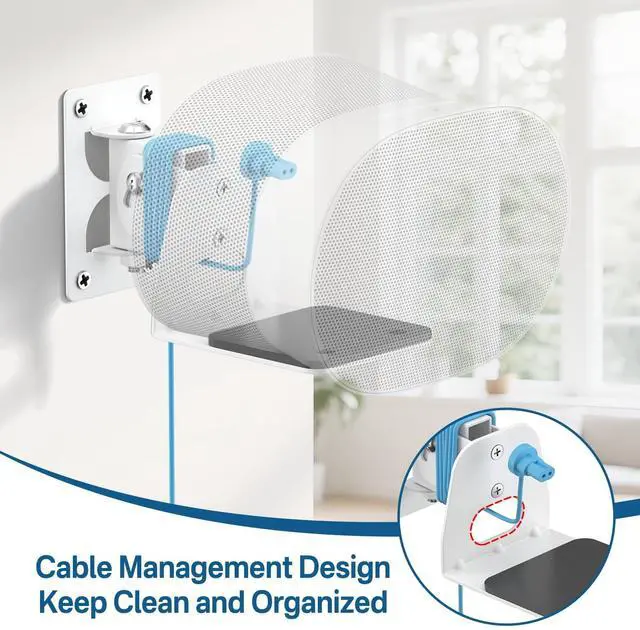 Alt view image 5 of 5 - Chunxiao Speaker Mount for Sonos Era 300 Wall Mount White - Tilt +15/-30 & Swivel 30 Adjustable Wall Bracket for Era 300 Wall Mount with Cable Management for Surround Sound, 2 Pack