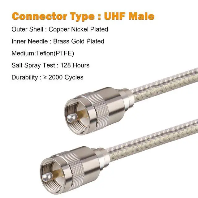 Alt view image 2 of 5 - MOOKEERF CB Coax Cable 18ft,RG8X Stranded Core UHF PL259 Male to Male Low Loss CB Antenna Cable 50 Ohm for HAM Radio,Antenna Analyzer,Dummy Load,SWR Meter
