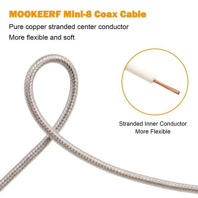 Alt view image 5 of 5 - MOOKEERF CB Coax Cable 18ft,RG8X Stranded Core UHF PL259 Male to Male Low Loss CB Antenna Cable 50 Ohm for HAM Radio,Antenna Analyzer,Dummy Load,SWR Meter