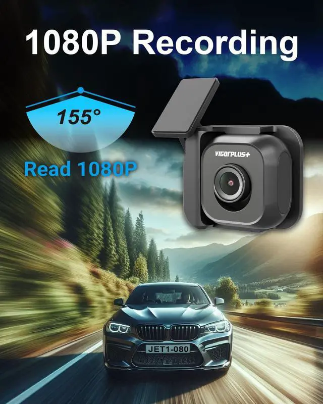 Alt view image 2 of 5 - VIGORPLUS V26R Rear Camera for V263W Dash Cam, 1080P STARVIS Night Vision, 155 Wide-Angle F1.8 Lens, 6G Optical Glass, 6m Type-C Cable