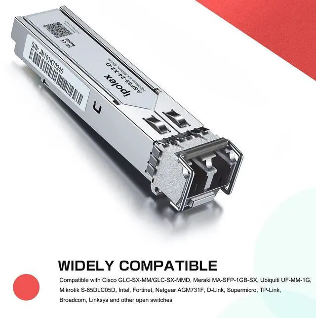 Alt view image 2 of 5 - ipolex 1.25G Multimode SFP to Fiber Transceiver, 1000Base SX SFP Module, 850nm MMF, for Cisco GLC-SX-MMD/SFP-GE-S, Ubiquiti UF-MM-1G, Netgear AGM731F, Meraki, TP-Link, Mikrotik and More, 10 Pack