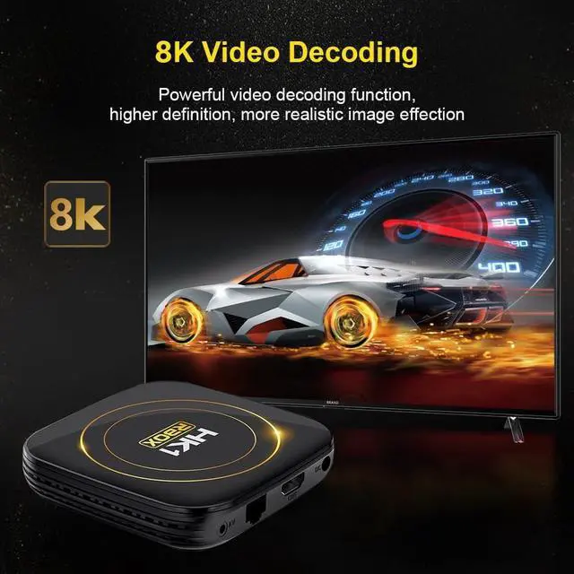 Alt view image 3 of 5 - HK1 Android TV Box 2026, Android 12.0 TV Box with 8K Decoding 4GB RAM 64GB ROM Allwinner H618 Quad-Core, 2.4GHz/5.0GHz WiFi6 Bluetooth 4.0+, Support H.265/USB 2.0/8K Ultra HD Smart TV Box