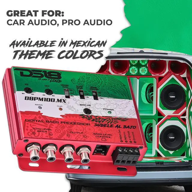 Alt view image 4 of 5 - DS18 DBPM100.MX Digital Bass Processor, 2 Channel Preamp Input/Output, Subsonic Filter, Digital Bass Restoration, Bass Booster, Remote Level Control w/Clip LED, Fully Adjustable Bass Processor
