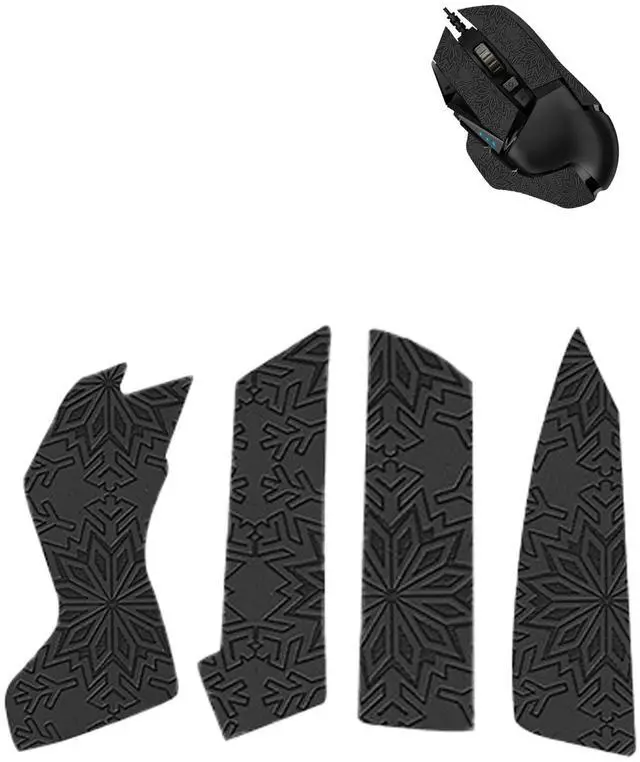 Main image of WUNIAK Anti-Slip Grip Tape for Logitech G502 Wired/Wireless Mouse,Ultra-Thin Sweat-Absorbing Mouse Skin Sticker Set,Washable Reusable Non-Slip Grip for Esports Gaming Control,Black Snowf