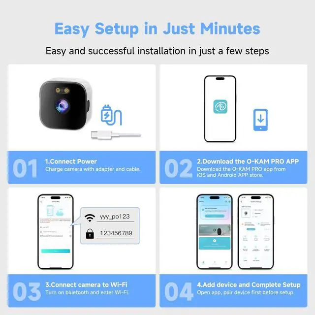 Alt view image 5 of 5 - AXB Window Camera for Home Security: 2.4GHz&5GHz WiFi 4K Indoor Camera with Color Night Vision - Smart Motion Detection 24/7 Recording - Easy&Quick Install Includes 2 Multi-Angle Window Mounts