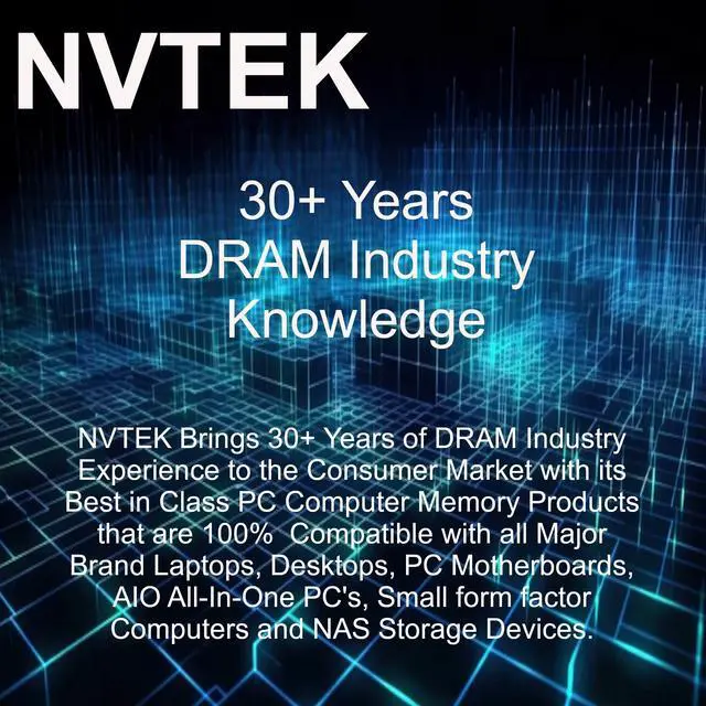 Alt view image 5 of 5 - NVTEK 8GB (1X8GB) DDR4 2666MHz PC4-21300 UDIMM 1Rx8 1.2V CL19 288-PIN Non-ECC Unbuffered Desktop PC Computer Memory