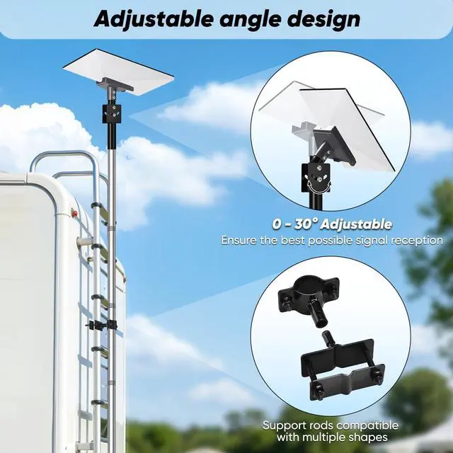 Alt view image 2 of 5 - GADFISH Gen 3 Starlink RV Ladder Mount Kit, Includes Gen 3 Starlink Antenna Adapter and Mini Starlink Antenna Adapter, Adjustable Six Section Tube Design, Simple Installation, Perfect for RV Ladder