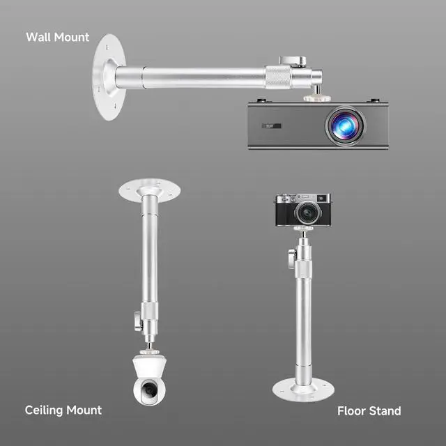 Alt view image 2 of 5 - KOGATA Projector Mount 360 Adjustable Projectors Ceiling Mount Adjustable Bracket with 360 Rotation, Extendable 3150cm, Hidden Cable Design, Universal 1/4" Screw Wall Mount Compatible GC357B