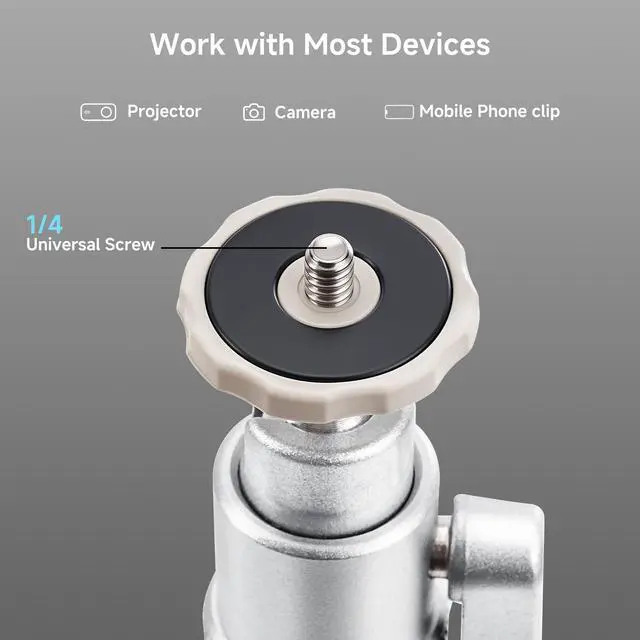 Alt view image 5 of 5 - KOGATA Projector Mount 360 Adjustable Projectors Ceiling Mount Adjustable Bracket with 360 Rotation, Extendable 3150cm, Hidden Cable Design, Universal 1/4" Screw Wall Mount Compatible GC357B