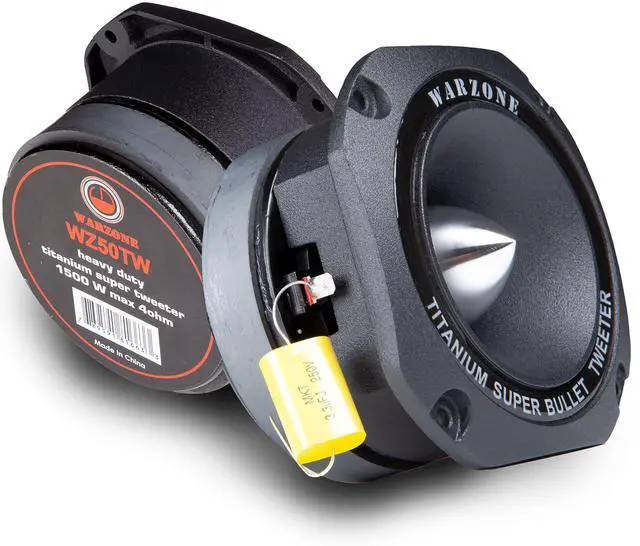 Main image of 1x Gravity WZ50TW 1500W Heavy Duty Titanium Super Tweeter Loud Speaker 4-Ohms for Car, Van, ATV, Motorcycle, and Competition (Black)