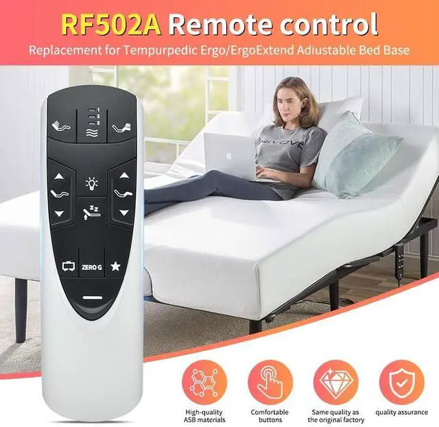 Alt view image 2 of 5 - RF358A Remote Control Replacement for Tempurpedic Ergo or Ergo Extend Adjustable Bed Base JDLK.33.01.18 RF358A JLDK.33.01 36, Compatible with RF502A, 2 Years Warranty