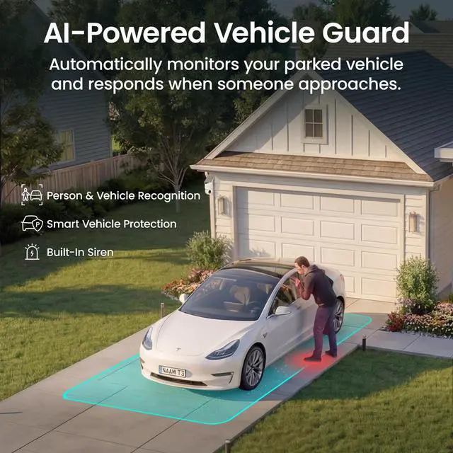 Alt view image 4 of 5 - aosu SolarCam D1 Max 2-Cam Kit, 4K Solar Security Cameras Outdoor Wireless, 360 Pan & Tilt Coverage, Auto Tracking, Color Night Vision, No Subscription Required, Local Storage up to 1TB