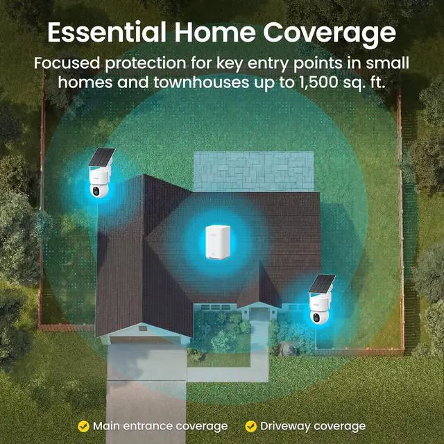 Alt view image 5 of 5 - aosu SolarCam D1 Max 2-Cam Kit, 4K Solar Security Cameras Outdoor Wireless, 360 Pan & Tilt Coverage, Auto Tracking, Color Night Vision, No Subscription Required, Local Storage up to 1TB