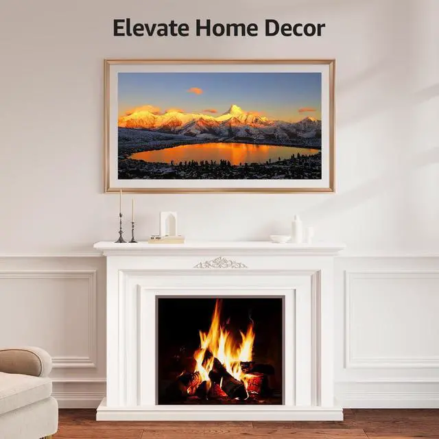 Alt view image 4 of 5 - VueFrame TV Frames 75 Deco Alloy Bezel Only for Samsung The Frame TV and Pro TVs (Fits 2021-2026, LS03A, LS03B, LS03C, LS03D, LS03FA, LS03FW, LS03HE, LS03HW), Modern & Minimalist Styles from TV